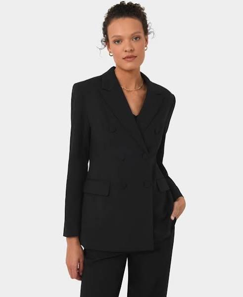 Forcast Women's Emani Double Breasted Blazer - Black - 10 - AfterPay & zipPay Available