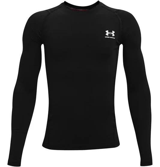 Under Armour Boys' HeatGear Armour Long Sleeve Black YXL