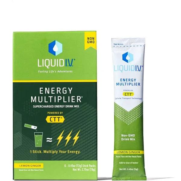 Liquid I.V Energy Multiplier Lemon Ginger, 2.75 oz (Pack of 1)