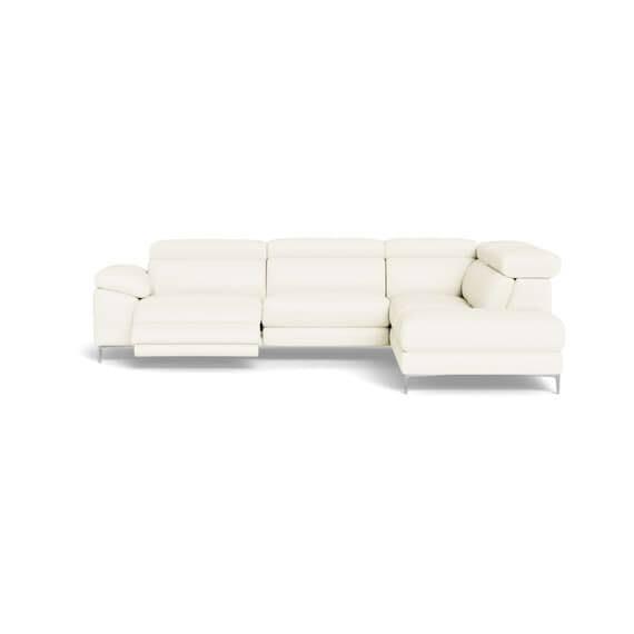 Cora Leather Battery Recliner Modular Sofa Cream by Freedom