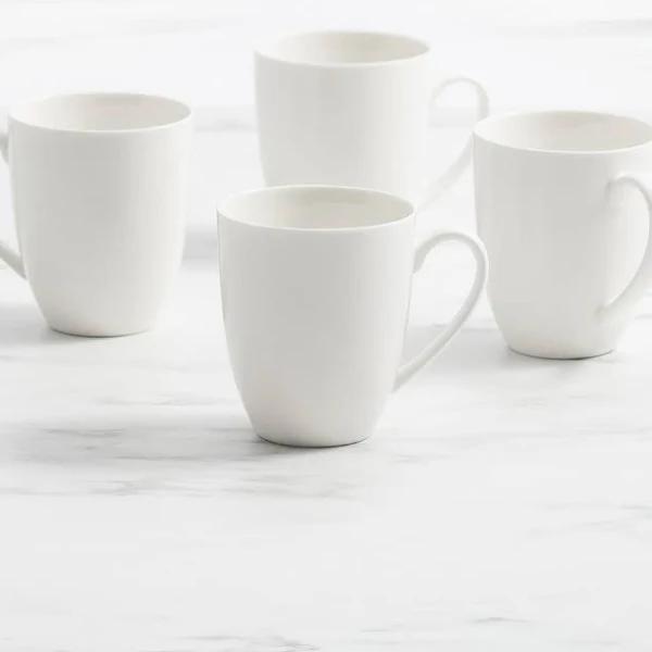 Salisbury & Co Classic Coupe Mug 450ml Set of 4 White - AfterPay & zipPay Available