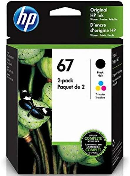 HP 67 | 2 Ink Cartridges | Black and Tri-Color | 3YP29AN