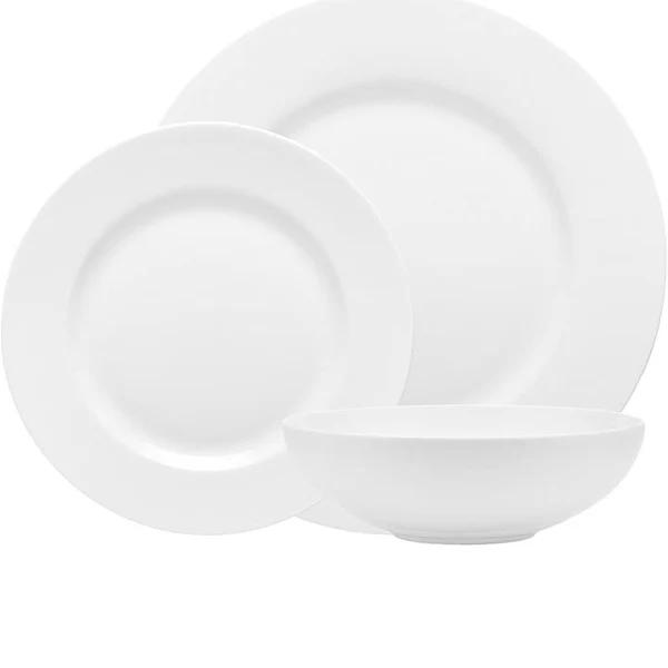 Ecology Canvas Dinner Rim 12 Piece Set | White