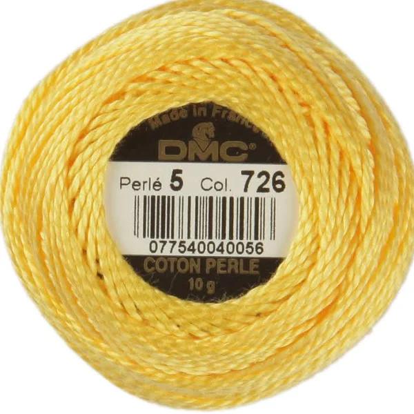 DMC Perle 5 Cotton #726 Light Topaz 10g Ball 45m - Light Topaz