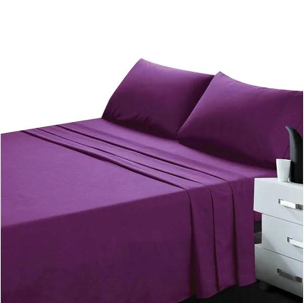 Purple Bed Sheet and Pillowcase Set