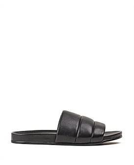 David Jones Edward Meller Henry Crossover Padded Pool Slide in Black, Size 38 EU