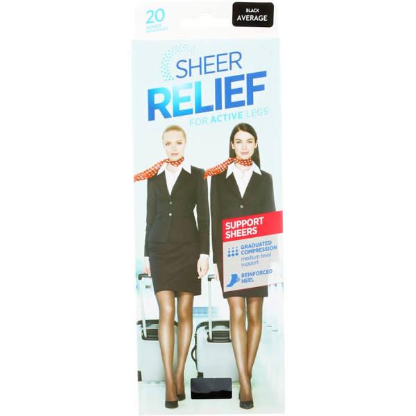 Sheer Relief Support Pantyhose H32800 Black