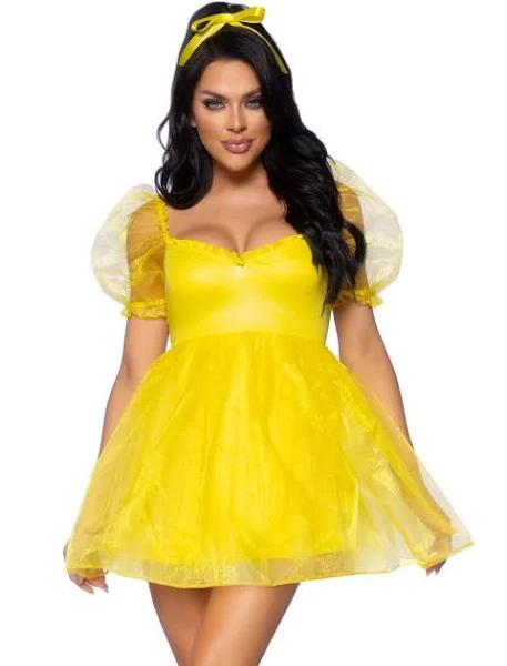 Sweetheart Babydoll Yellow Womens Costume / Small