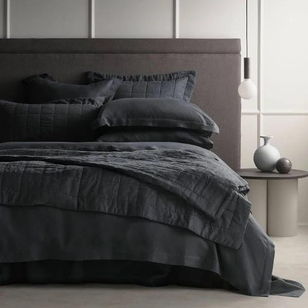 Sheridan Abbotson Linen Bed Cover - Carbon / King