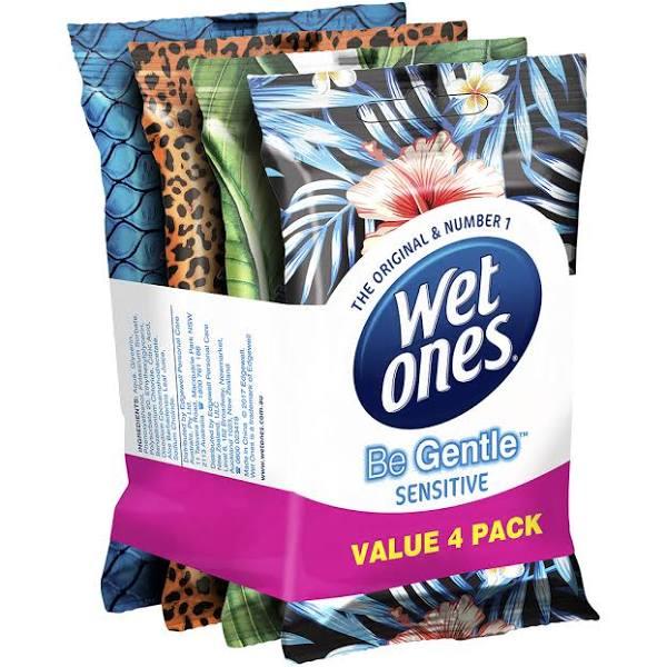 Wet Ones Be Gentle Sensitive Wipes 4 x 15 Pack