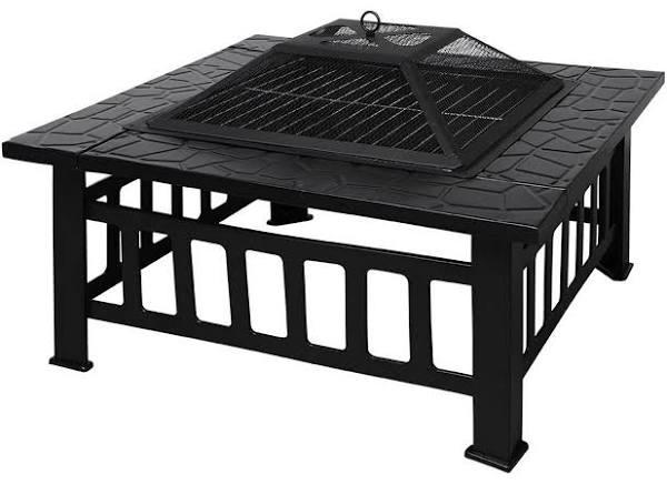 3in1 Fire Pit BBQ Grill Pits Outdoor Patio Garden Heater Fireplace