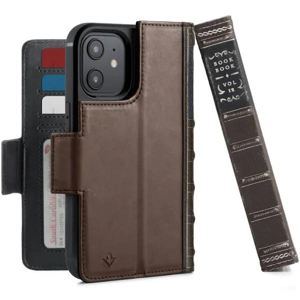 Twelve South BookBook Leather Wallet MagSafe Case iPhone 15 Standard - Brown