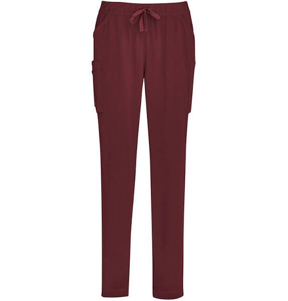 BizCare Womens Avery Multi-pockets Slim Leg Pant - CSP943LL Burgundy / L