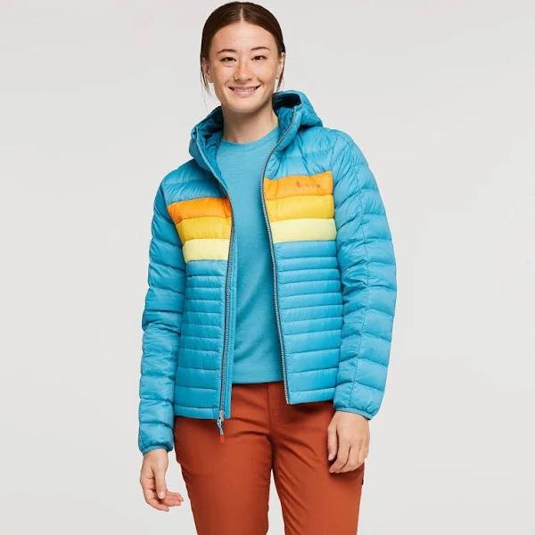 Fuego Hooded Down Jacket - Women's Poolside Stripes / L