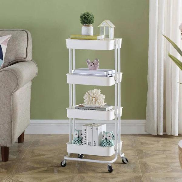 Viviendo 4 Tier Organiser Trolley (White)