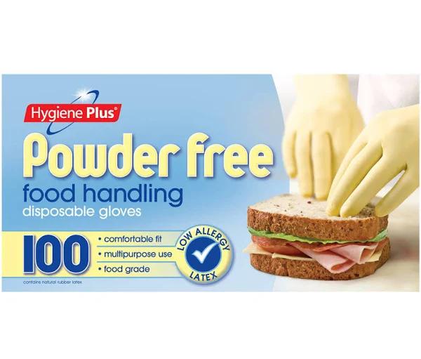 Hygiene Plus Powder Free Food Handling Disposable Gloves 100pk - AfterPay & zipPay Available