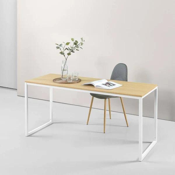 Zinus Jennifer Modern Office Soho Desk Laptop Computer Study Student Table Wood Metal in White