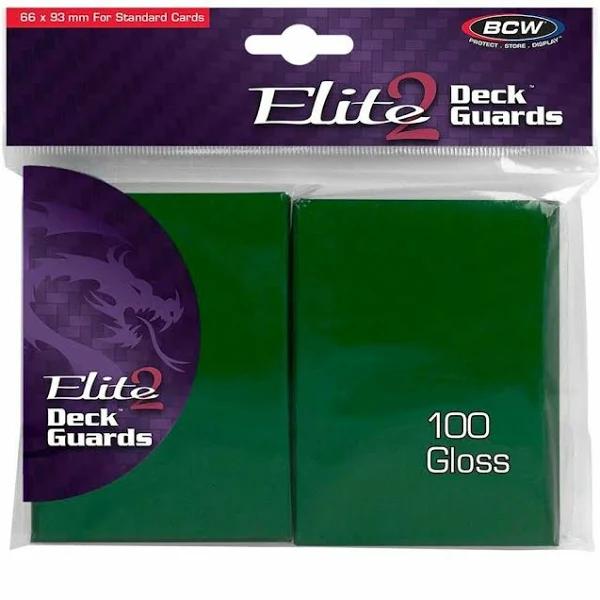 BCW Deck Protectors Standard - Elite2 - Glossy - Green (100 Sleeves Per Pack)