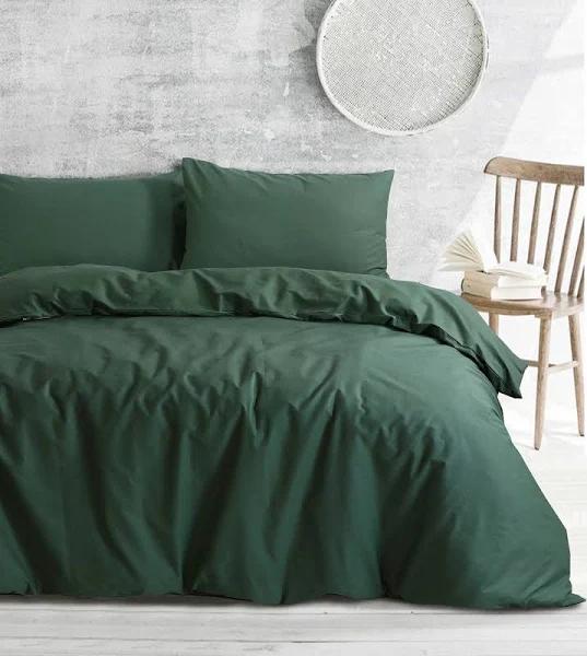 Amsons Royale Cotton Sage Quilt Cover Set Single