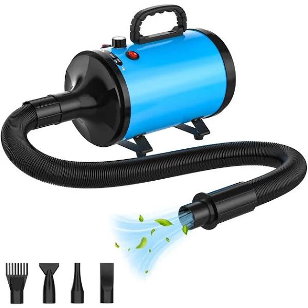 Pet Hair Dryer Dog Grooming Hairdryer Blower Heater Blaster with 4 Different Nozzles Blue - AfterPay & zipPay Available