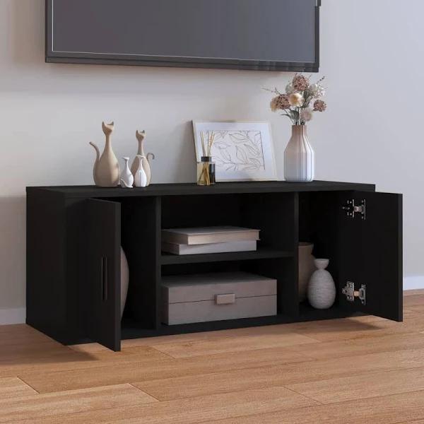 vidaXL TV Cabinet Black 100x35x40 cm Engineered Wood