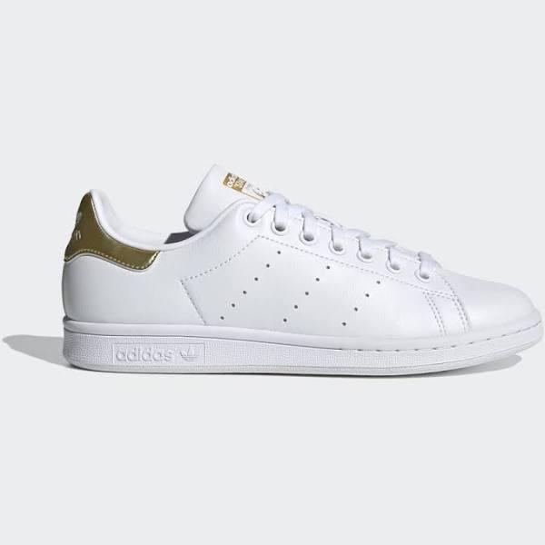 Adidas Womens Stan Smith - White / White / Gold Metallic