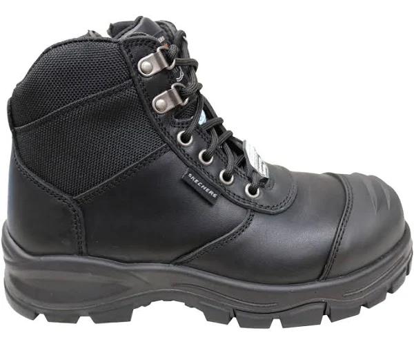 Skechers Mens Leather Work Composite Toe Work Boots Black 10 US or 28 cm