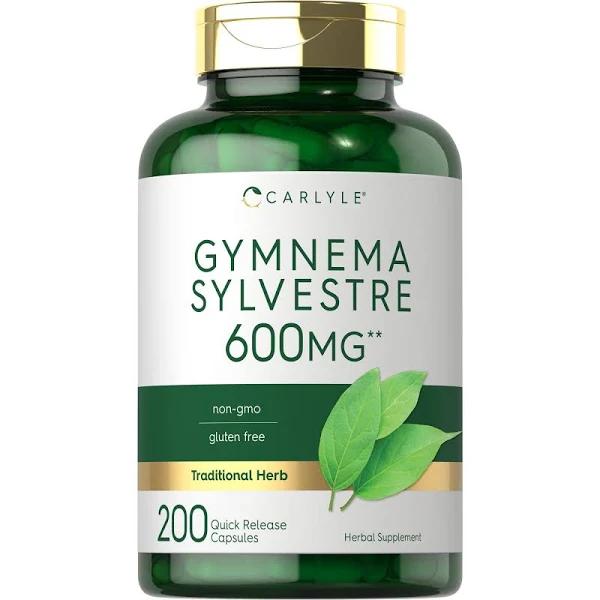 Gymnema Sylvestre Leaf Extract 600 MG | 200 Capsules | Non-GMO and Gluten Free | by Carlyle