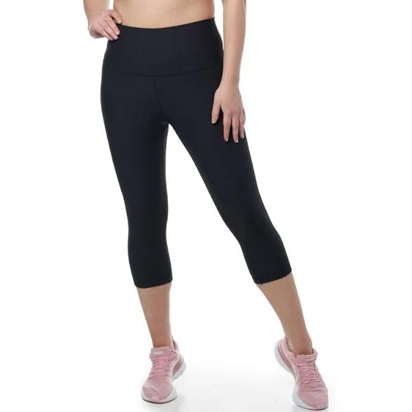 Ell & Voo Womens Trinity Ribbed 3/4 Tights Black XS @ Rebel Active