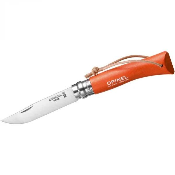 Opinel Colorama Trekking #07 Stainless Steel Knife - Orange - 8cm