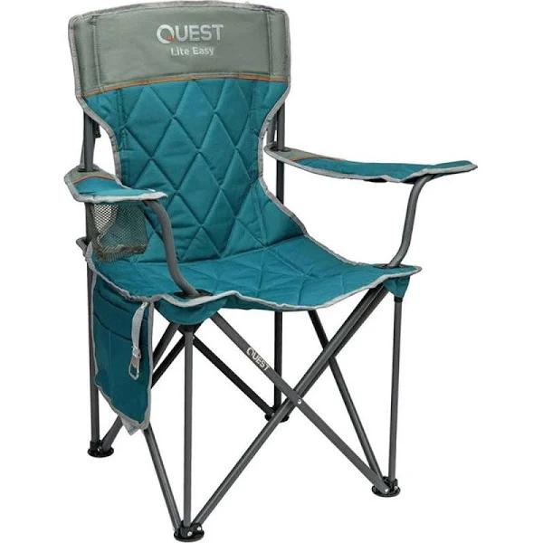 Quest Lite Easy Aluminium Camp Chair w/ Armrests - Blue 92cm