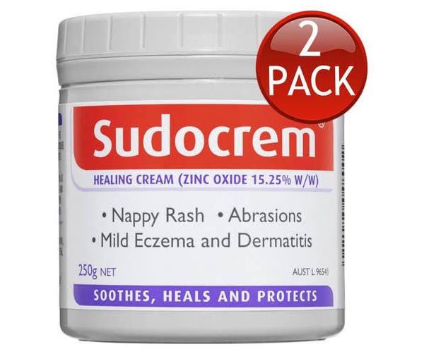 2 x SUDOCREM HEALING CREAM NAPPY RASH ABRASIONS MILD ECZEMA DERMATITIS TUB 250g