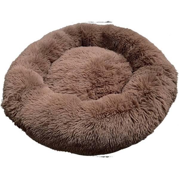 Prestige Pet Snuggle Buddies Calming Cuddler Plush Dog Bed Brown 80cm