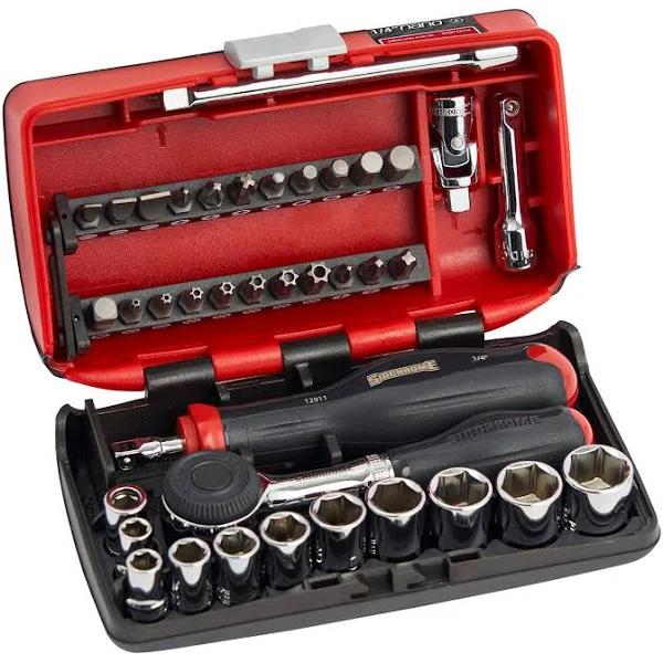 Sidchrome 38 Piece (Metric) 1/4" Drive Nano Socket & Tool Set SCMT12114