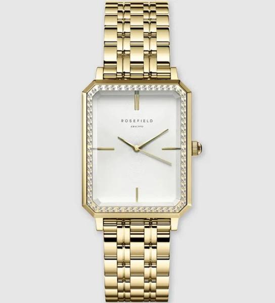 Womens Rosefield Octagon Stones Watch Gold