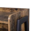 VASAGLE Rustic Brown and Black Side Table