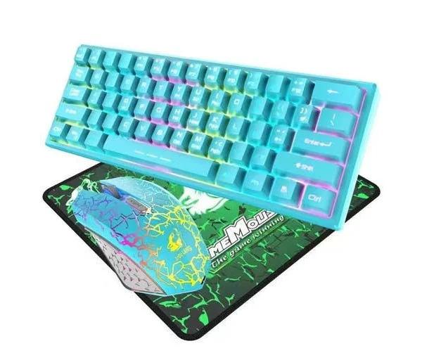 Wireless Gaming Keyboard Mouse + Mouse Pad SetB C RGB Backlit For PC PS4 Xbox