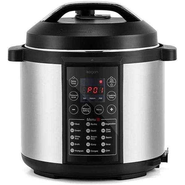 Kogan 6L 1000W 15-in-1 Multi Cooker (Silver)