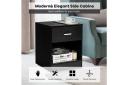 Giantex Nightstand Bedside Table w/Drawer Storage & Open Shelf Cabinet Modern End Table For Home Office Black - AfterPay & zipPay Available