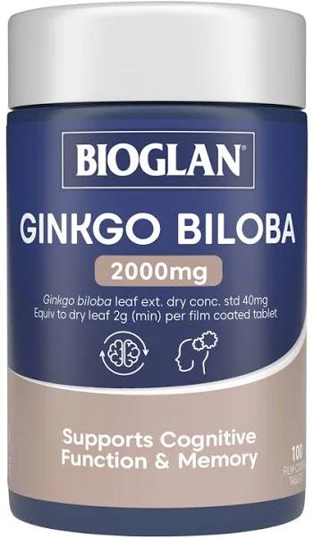 Bioglan Ginkgo Biloba 2000mg - 100 Tablets