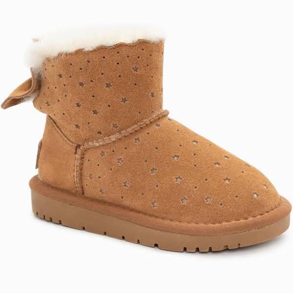 OZWEAR UGG Kids Mini Bailey Bow Starry Boots Chestnut / 31