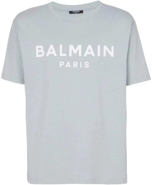 Balmain - Logo-Print Cotton T-Shirt - Men - Organic Cotton - XL - Grey