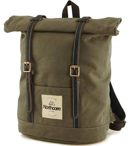 Northcore Waxed Canvas Backpack - Olive Green