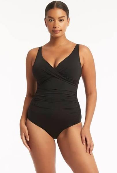 Spinnaker D/DD Cup One Piece | Body Sculpting Swimwear | Black | 12 | Sea Level Swim Australia