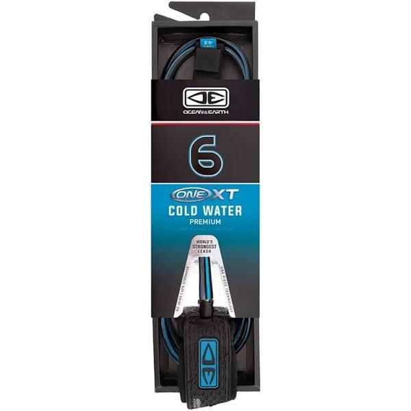 Ocean & Earth 6'0" One-XT Cold Water Premium Leash - Black & Blue