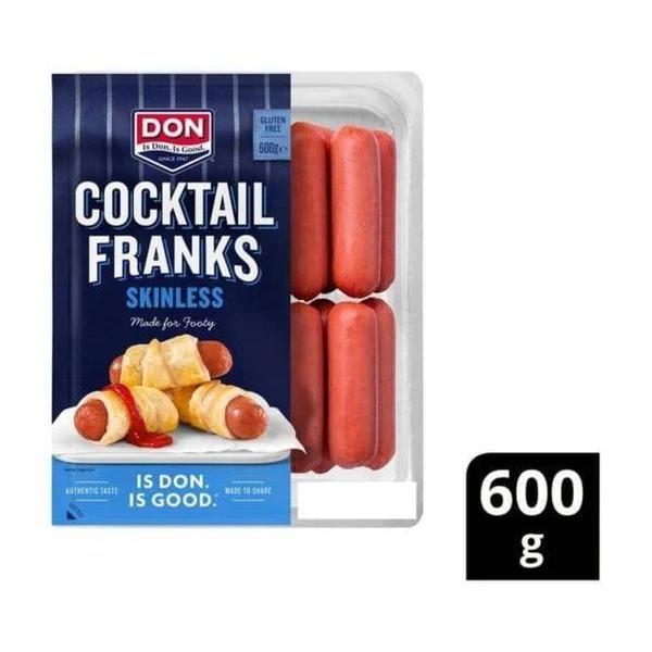 Don Cocktail Franks Skinless 600g