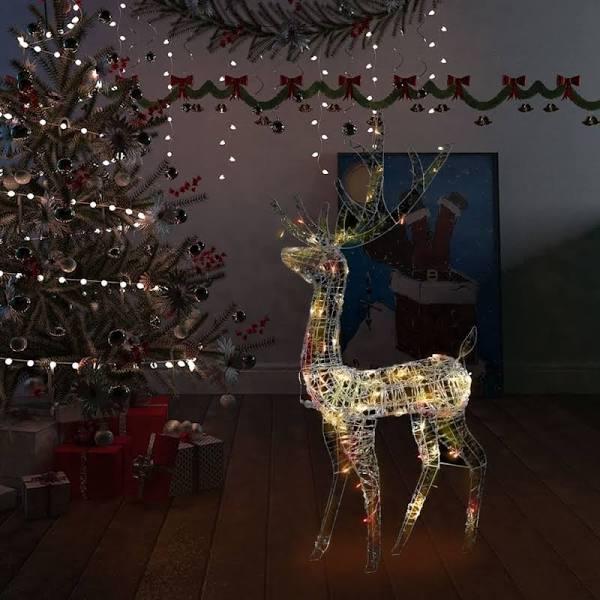 vidaXL XXL Acrylic Christmas Reindeer 250 Led 180 cm Colourful