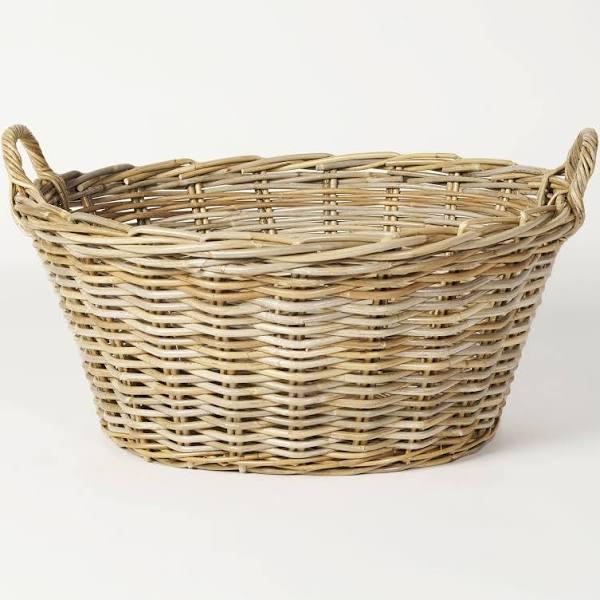 Bridgewater Cane Wicker Oval Laundry Basket