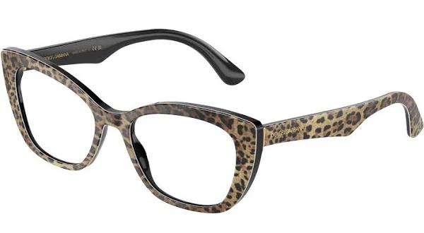 Dolce & Gabbana DG3360 Eyeglasses 3163 Leo Brown/Black