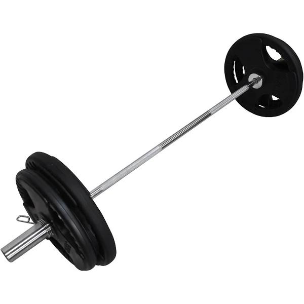 Total 79kg - 150cm Olympic Barbell Bar + Rubber Coated Weight Plate - 15kg x 2 + 20kg x 2